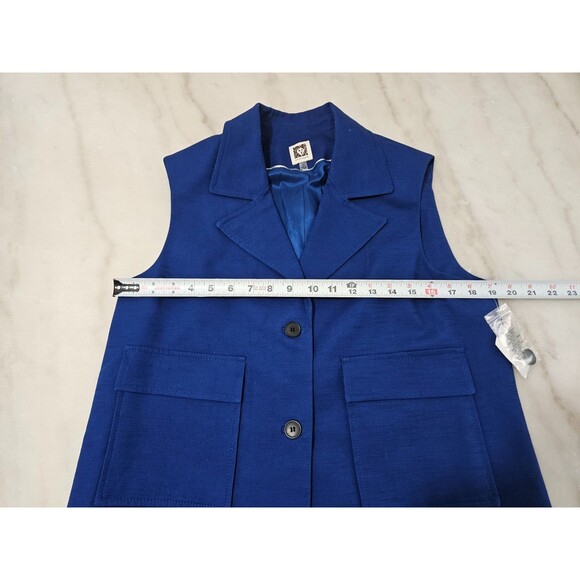 NWT Anne Klein Women's Vest Small Royal Blue Lined Dress Suit Jacket Size 12 - Picture 6 of 12